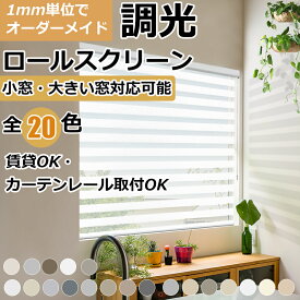 【10,000円以上で10％OFFクーポン】つっぱり 調光ロールスクリーン 20色 ロールカーテン 穴あけ不要 サイズオーダー 幅30~250cm高さ280cm カーテンレール取り付け 遮光 無地 レース おしゃれ 賃貸OK 押入れ 和室 洋室 寝室 ナチュラル 小窓 通気 目隠し