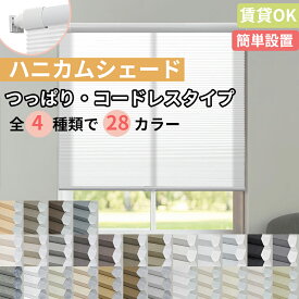 【マラソン期間★1台で18％OFFクーポン＆P6倍】KeeGo ハニカムシェード つっぱり ハニカムスクリーン ハニカムカーテン コードレス 穴開け不要 ブラインド プリーツスクリーン 採光 賃貸可能 仕間切り 取付簡単 脱衣所 和室 玄関 28カラー 幅49～170cm 高さ180cm