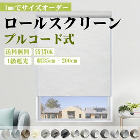 【★レビュー特典★マラソン期間！12％OFFクーポン】KeeGo ロールスクリーン ロールカーテン コードレス1級遮光 オーダー プルコード カーテンレール取り付け 賃貸OK UVカット 遮熱 断熱 幅35~200cm丈50~200cm 間仕切り プライバシ保護 和室 洋室 西日対策 小窓 目隠し