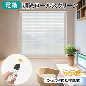 【P6倍+20％OFFクーポン】KeeGo 調光ロールスクリーン 電動式 電動スクリーン 立体式 つっぱり コードレス式 1級遮光 穴あけ不要 USB 充電式 オーダーメイド カーテンレール取付可 取付簡単 UVカット 無地 レース 目隠し 小窓 19色