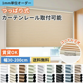 ＼マラソン期間★10％OFFクーポン＆P7倍／KeeGo ハニカムスクリーン つっぱりハニカムシェード 遮光 採光 コードレス 上下開閉式 ループコード式 カーテンレール取り付け 1mm単位オーダー 間仕切り 西日対策 和室洋室 遮熱断熱 寒さ対策 幅30-200cm高さ50-200cm