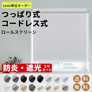 \1台で17%OFFクーポン&P6倍/【レビュー特典】KeeGo ロールスクリーン ロールカーテン つっぱりタイプ チェーン式 コードレスタイプ 穴あけ不要 賃貸OK カーテンレール取付 オーダー 遮光 防