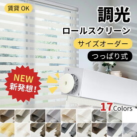 【マラソン先着6様★25％OFFクーポン＆P7倍】【レビュー特典】KEEGO つっぱり 調光ロールスクリーン 採光 遮光 非遮光 防炎 遮熱 UVカット ロールスクリーン ロールカーテン ブラインド 17色 穴あけ不要 サイズオーダー 幅50~180高さ200cm 無地 賃貸OK 小窓 通気 2年保証付き