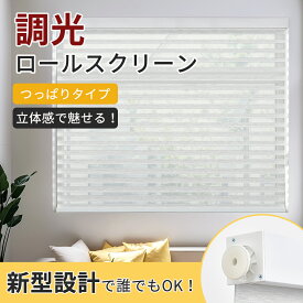 【マラソン期間★先着6様25％OFFクーポン＆P7倍】KEEGO つっぱり 調光ロールスクリーン 立体式 採光 遮光 非遮光 防炎 遮熱 UVカット 防炎 ロールスクリーン ロールカーテン ブラインド 17色 穴あけ不要 サイズオーダー幅50~180高さ200cm 無地 賃貸OK 小窓 通気 2年保証付き