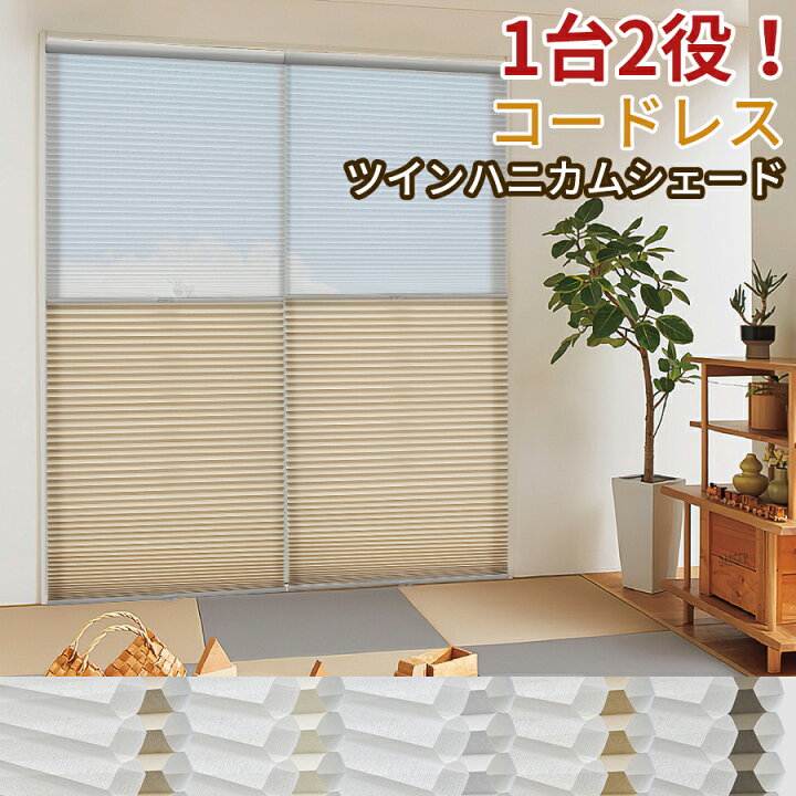 楽天市場】【先着25%OFFクーポン+P7倍】KeeGo ハニカムシェード ツイン 