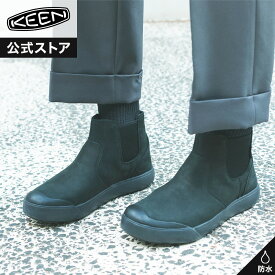 【公式】 KEEN キーン レディース エレナ チェルシー ウォータープルーフ ELENA CHELSEA WP ブーツ サイドゴアブーツ ミットカット 防水 ブラック 黒