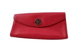 「中古」TORY BURCH トリーバーチ クラッチバッグ セカンドバッグ レザー ピンク ロゴ ポーチ トラベルポーチ 派手 可愛い レディース