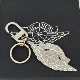 「中古」Dior NIKE ディオール ナイキ AIRDIOR エアーディオール キーホルダー シルバー グレー キーリング ジョーダン 小物 メタル レディース