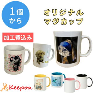 オリジナルマグカップ 大 思い出カラープリント 加工費込 全5色名入れ 卒業 入学式 入園 記念品 幼稚園 保育園 学校 プレゼント 写真 オーダー ペット 母の日敬老の日