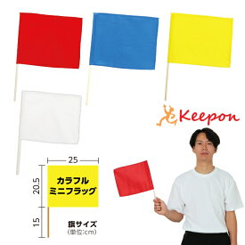 カラフルミニフラッグ 全4色 （5本までメール便可能）アーテック カラーフラッグ 運動会 ダンス 体育祭 集団行動 イベント 名入れ 赤 青 黄 白