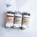 Robert P. Miller ミラー 靴下 ソックス クルーソックス クルー丈 3足 ライン スリークォーター ラインソックス 3Pソックス 25cm 26cm 27cm ホワイト 白 メンズ 厚地 厚手 ロバート・P・ミラー 3P Crew length socks クルーレングスソックス 343C