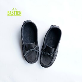 【スーパーSALE★ポイント10倍＆クーポン発行中】BASTIEN バスティアン モカシン ブラック 黒 クレープソール 鹿革 ディアスキン 本革 レザー デッキシューズ スリッポン 革靴 モカシンシューズ ブーツ メンズ シンプル 海外 Moose Hide Moccasin ムースハイド