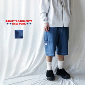 【あす楽】RANDY'S GARMENTS ランディーズガーメンツ デニムショーツ ショートパンツ 膝丈 短パン デニム メンズ 春夏 ランドリードデニム ブルー アメリカ製 米国製 ゆったり 太め 綿100％ 30インチ 32インチ 34インチ 7P JEAN SHORTS 7ポケット ジーンズショーツ SS24PA006