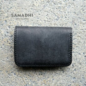 【あす楽】財布 三つ折り 本革 コンパクト カードケース 小銭入れ メンズ レディース サマディ 3フォールドミニウォレット 三つ折り財布 小さい 人気 SAMADHI 3FOLD MINI WALLET -BLACK