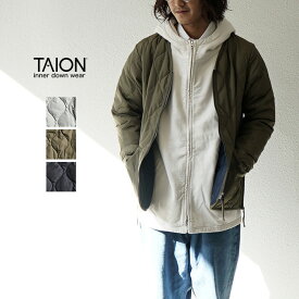 【TAION タイオン】 メンズ 長袖 ブランド 大人 ファッション MILITARY W-ZIP V NECK DOWN JKT ミリタリーWジップ Vネック ダウンジャケット ダウン ジャケット インナーダウン ベスト カジュアル 無地 シンプル【あす楽対応】