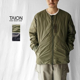 【30%OFFセール】TAION タイオン インナーダウン 軽量 JAPAN SPECIAL REVERSIBLE MA-1 DOWN JACKET ジャパンスペシャル リバーシブル MA-1 ダウンジャケット TAION-JK02JS おしゃれ ブランド 防寒 ダウンカーディガン オリーブ ベージュ ブラック メンズ