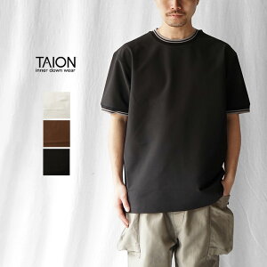 TAION �^�C�I�� ����T�V���c NON DOWN BASIC HALF SLEEVE CUT SEW �m���_�E�� �x�[�V�b�N �n�[�t�X���[�u �J�b�g�\�[ TAION-CS02NDBS �����Y �ڐG�⊴ �W���[�W�f�� ���C���f�U�C�� �V���v�� �J�W���A�� �t�� 
