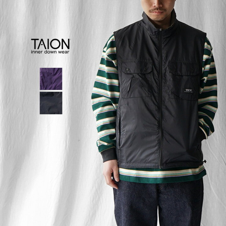 楽天市場】TAION タイオン NON DOWN MOUNTAIN REVERSIBLE W-ZIP VEST 