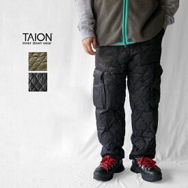 TAION タイオン ダウンパンツ 暖パン MILITARY CARGO DOWN PANTS -SOFT SHELL ミリタリー カーゴダウンパンツ ソフトシェル TAION-132LSML-1 おしゃれ ブランド 防寒 キャンプ アウトドア ダークオリーブ ブラック Mサイズ Lサイズ XLサイズ メンズ