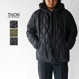 TAION �^�C�I�� �_�E�� �W���P�b�g �i�C���� MILITARY CREW NECK DOWN JACKET -SOFT SHELL �~���^���[ �N���[�l�b�N �_�E���W���P�b�g �\�t�g�V�F�� TAION-104ALSBML-1 �C���i�[�_�E�� �h�� �g���� �y�� �����Y 