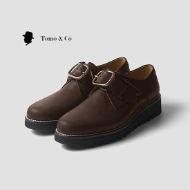 【あす楽】Tomo&Co トモアンドシーオー 革靴 レザーシューズ 短靴 ブラウン 茶色 メンズ レディース 24cm 26cm 27cm おしゃれ 日本製 バックル デザイン プレーントゥ トモ&シーオー BUCKLE SHOES -BROWN バックルシューズ TMTK-S-0038