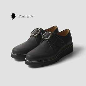 【あす楽】Tomo&Co トモアンドシーオー 革靴 レザーシューズ 短靴 ビブラムソール Vibram ブラック 黒 メンズ レディース 24cm 26cm 27cm おしゃれ 日本製 バックル デザイン プレーントゥ トモ&シーオー BUCKLE SHOES -BROWN バックルシューズ TMTK-S-0038