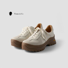 【40%OFFセール】Tomo&Co トモアンドシーオー "G" V884C -WHITE ジャーマントレーナー シューズ スニーカー 革靴 レザーシューズ レザースニーカー メンズ ホワイト 26cm 27cm VIBRAM ビブラムソール 厚底 おしゃれ ブランド 高級