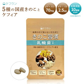 ＜期間限定ページ＞きのこ習慣 乳酸菌+(1ヶ月分) ケフラン ｜ 日本ケフィア タモギダケ しいたけ アガリクス まいたけ マイタケ ケフィア 乳酸菌 ベータグルカン βグルカン しいたけ菌糸体