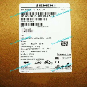 yViKiōzSIEMENS V[X Co[^ 6SL3210-1KE23-2AP1 G120C 480V 15.0kW 6ۏ