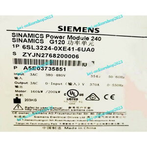 yViKiōzSIEMENS V[X Co[^ 6SL3224-0XE41-3UA0 PM240 480V 160kW/200kW y6ۏ؁z