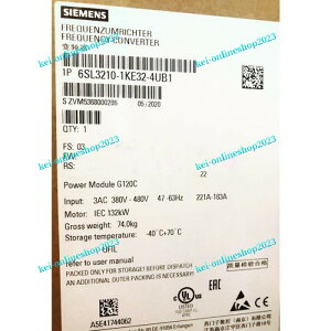 yViKiōzSIEMENS V[X Co[^ 6SL3210-1KE32-4UF1 G120C 480V 132kW y6ۏ؁z