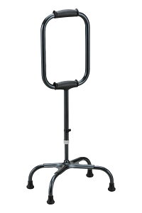 国産補助杖 歩行補助杖 超軽量 マグネシウム合金製 【テトラ・ケインラージベース】(立ち上がり補助機能付) 福祉・介護 歩行関連用品 ステッキ 四点杖つえ プレゼント ギフト 贈り物 誕