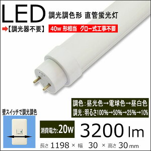 LEDǌu XCb`Œ100%-50%-25%-10% FFdFFOFi@\t LEDu  1198mm 120cm G13(]) T10 d́F20W 3200lm (40w ` F)