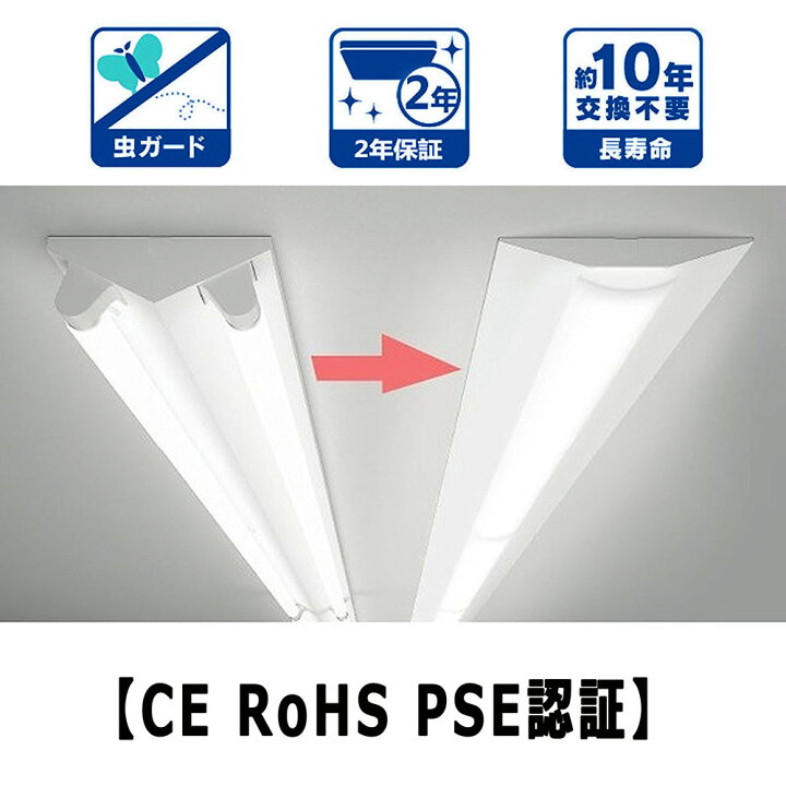 楽天市場】逆富士形led 50w 8000lm 発光部交換可能 40w形×2灯相当 長さ 