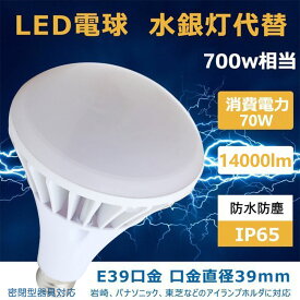 節電 省エネ PAR56led LEDビーム電球 消費電力70w 高輝度14000lm 照射角140° IP65防水防塵 E39口金 LED高天井器具 密閉型器具対応 街路灯 看板 屋内 屋外兼用 駐車場 看板用照明 工場照明 バラストレス水銀灯700wの代替品 一年保証