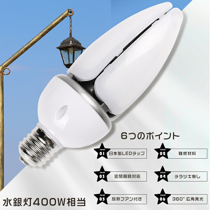 楽天市場】コーン型LED照明 昼白色5000K 400W水銀灯 相当 LEDコーン型 