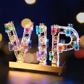 LED酒グラス棚 VIP酒カップホルダー 24カップ付き LED酒ボトル棚 酒グラススタンド バーホテルLED酒棚 収納ラック酒器 酒棚 テキーラ観覧車 ワイングラス掛け LEDランプデザイン 操作簡単 パーティ 雰囲気作り 忘年会 新年会 クラブ カラオケ 飲み会 開店祝い