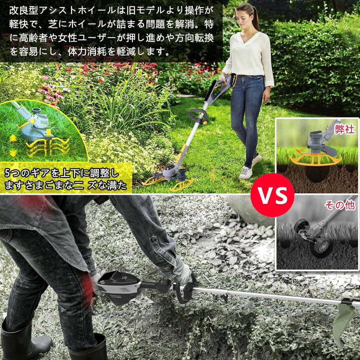 楽天市場】充電式 草刈り機 【2025新型°LED電力量表示】電動 21V人気 