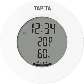 タニタ デジタル温時計 TT585 ホワイト キッチン用品 温度計 湿度計 マグネット式 スタンド式 2way シンプル おしゃれ
