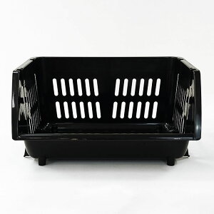 【10月1日~31日まで エントリーでポイント最大10倍】平和工業 積み重ねバスケット ブラック 収納用品 キッチン ストッカー 収納カゴ 収納バスケット スタッキング 小物収納 衣類収納 整理整