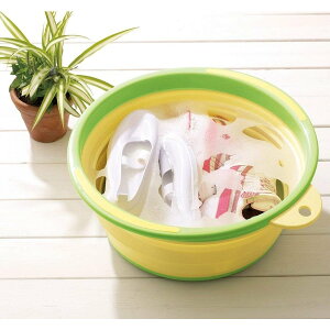【10月1日~31日まで エントリーでポイント最大10倍】伊勢藤 折りたたみソフトタブ 12L イエロー 4966149513121 バケツ タライ 洗い物