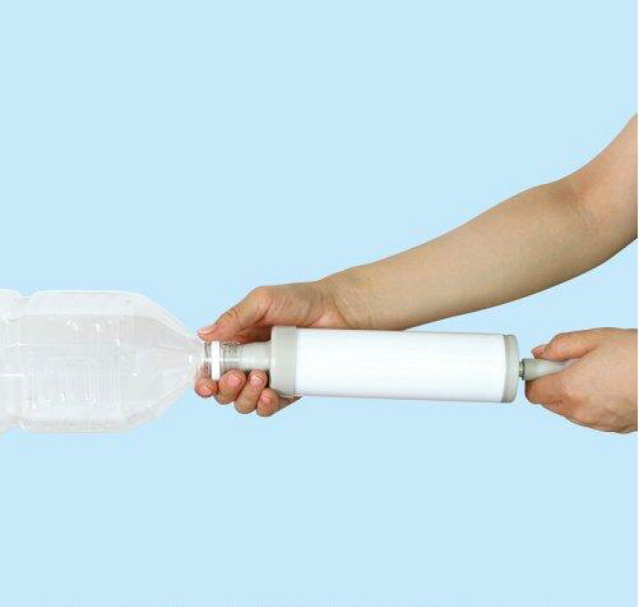 楽天市場 八千代工業吸いまっせ 吸引型ペットボトルつぶし器 ホワイト ペットボトル 圧縮 コンパクト 吸引 空気 レバー つぶし器 人気 おすすめ 分別 けいけい