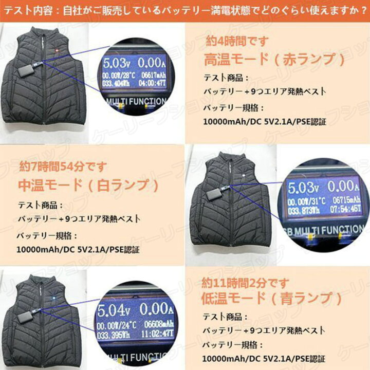 楽天市場】【即日配送】 電熱ベスト バッテリー給電 ヒートベスト 9 
