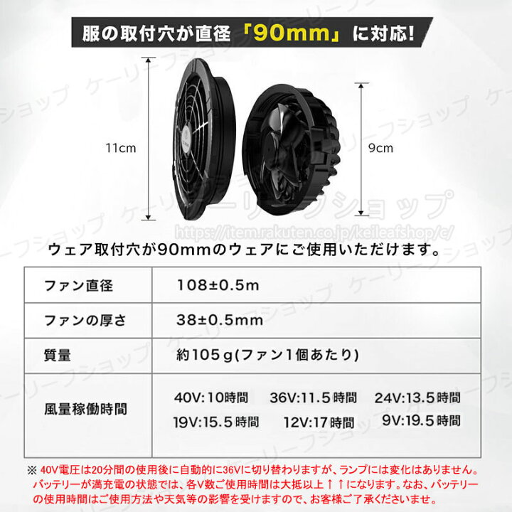 楽天市場】即納「正規品」2026年新型 最大40V/30000mAh ファン 
