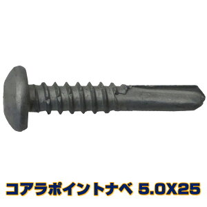コアラポイント ナベビス 5.0X25 400本入(小箱)  鉄板・H鋼を下穴なしで、ぶち抜く!