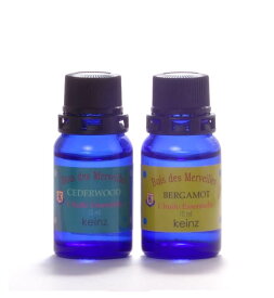 keinz エッセンシャルオイル「シダーウッド10ml＆ベルガモット10ml」2種1セット　ケインズ正規品 製造国アメリカ　水蒸気蒸留法（ベルガモットは圧搾法）　完全無添加　人工香料は使っていません。