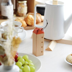 SUNAOLAB. なべしきハウス 木製食器 鍋敷き なべしき 木製 新築祝い 結婚祝い／飾れるキュートな鍋敷き　なべしきハウス 赤