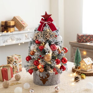 クリスマス ツリー 小型 60cm 45cm ライト付き クリスマスツリー 卓上 スノー 北欧 ledクリスマスツリー ミニ 卓上 ツリー キラキラ 星 人工松 電池式 LEDイルミネーションライト クリスマスツリ