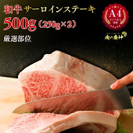【送料無料】A4 ランク 以上保障 九州産黒毛和牛サーロインステーキ 500g（250g × 2枚） 霜降 ロース サ…