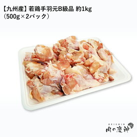 国産 ・ 九州産 若鶏手羽元B級品 約1kg 500g × 2パック とり肉 訳あり ワケあり キズ有り 冷凍 テバ 手羽もと